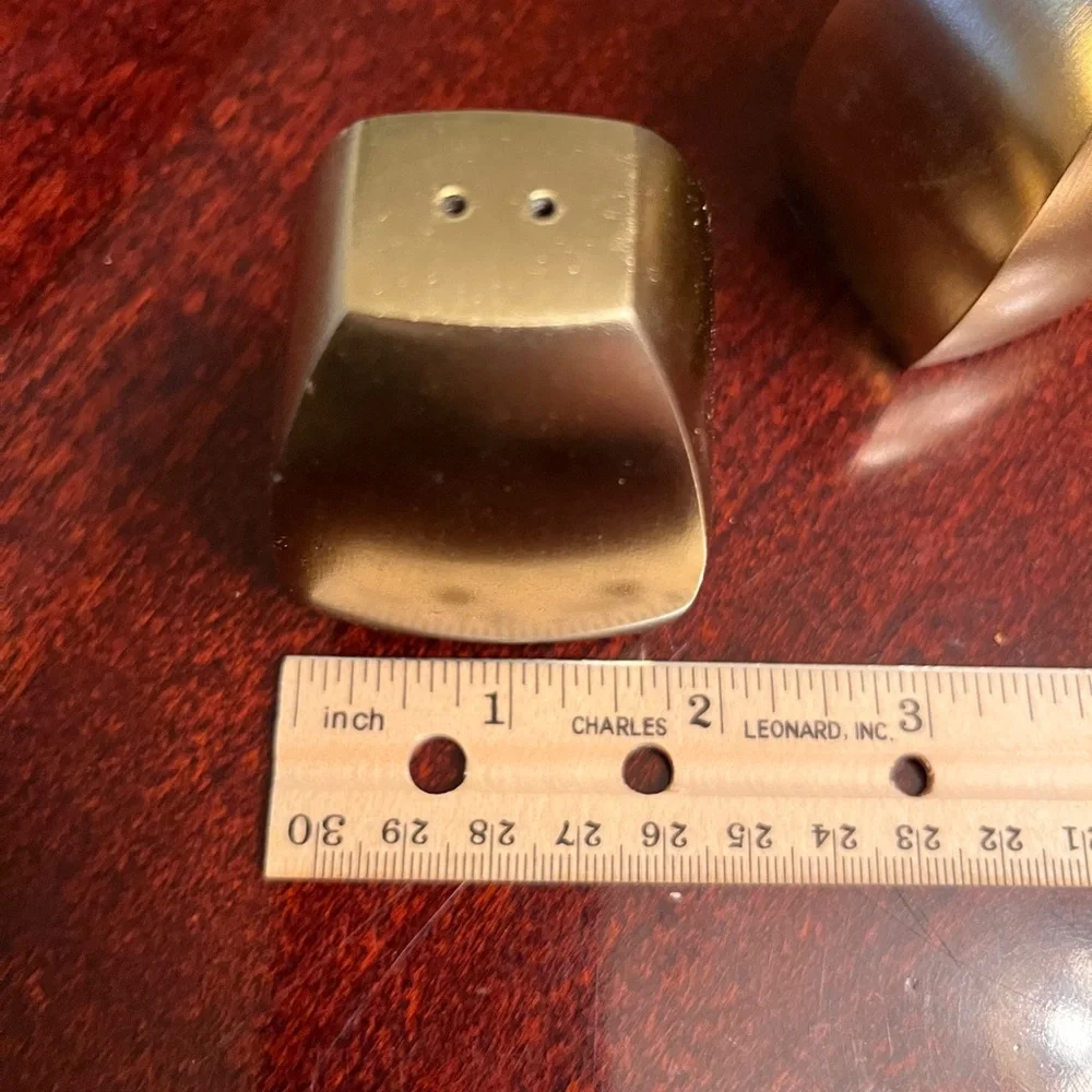 New! West Elm Modern gold salt and pepper shaker NIB